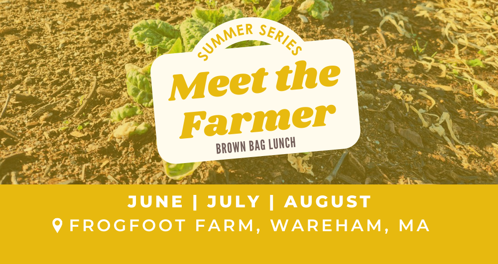 Join us for our Meet the Farmer Series! This is a brownbag lunch with Frogfoot Farmer, Scott Codey and our Executive Director, Liz Wiley. Learn about Scott’s background, the evolution of the farm to date, what’s growing in the fields, and how you can get involved. The group conversation will start over lunch at picnic tables in partial shade and conclude with a tour of the farm.